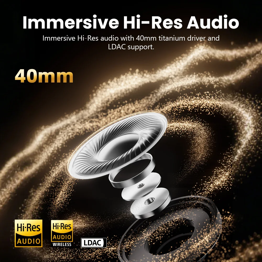 Edifier ES850NB Wireless Over-Ear Headphone Hybrid ANC -45dB Hi-Res LDAC 92H Battery Fast Charge Bluetooth V5.4 AI Call Earphone